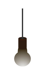 Light bulb on a lace. Vector illustration isolated on a white background.