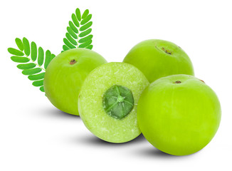 Indian gooseberry isolated on white background