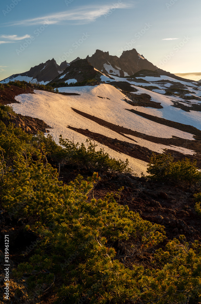 Canvas Prints broken top mountain at sunset - oregon