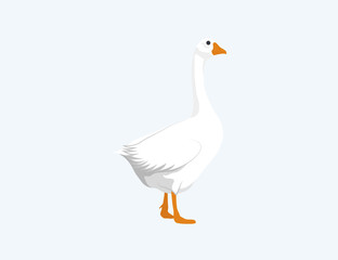 Goose vector icon isolated on white background, top view