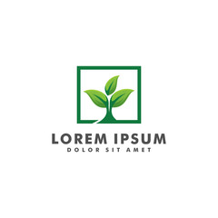 Nature leaf logo design, Tree icon logotype vector illustration