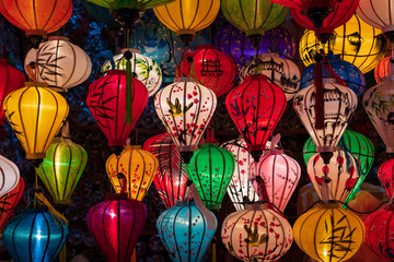 Fototapeta na wymiar Colorful Lanterns displayed at Hoi An, Vietnam