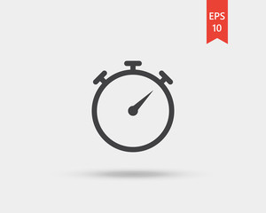 Stopwatch vector web icon isolated on white background, EPS 10, top view	