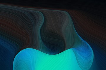 fluid artistic waves with contemporary waves illustration with very dark blue, dark turquoise and dark cyan color