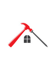 Hammer and nail Home Logo