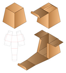 Box packaging die cut template design. 3d mock-up
