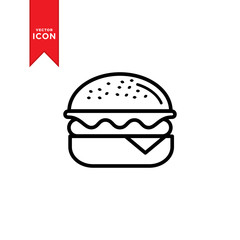 Burger icon vector. Burger food sign symbol design for web.