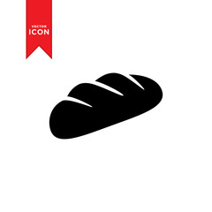 Bread icon vector. Simple design on white background.