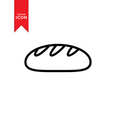 Bread icon vector. Simple design on white background.