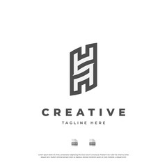 Obraz premium Letter HS, SH, H, S monogram logo design. Vector EPS10