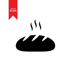 Bread icon vector. Simple design on white background.
