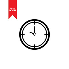 Clock icon vector. Simple design on white background.