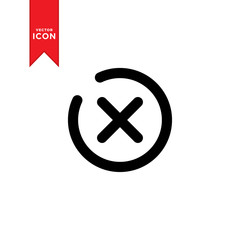 Close mark icon vector. Cancel icon symbol illustration. Simple design on white background.