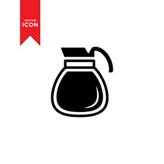 Coffee pot icon vector. Simple design on white background.