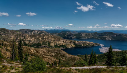 Obraz premium Mountain, Trees and a Lake - Washington