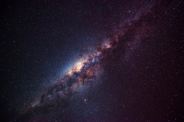 Amazing cosmic bright Milky Way long exposure starry night