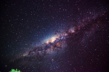 Amazing cosmic bright Milky Way long exposure starry night