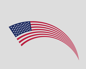 USA flag vector. Modern style United States of America symbol. American banner design element