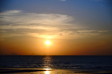 A shot of a beautiful sunrise over the ocean.