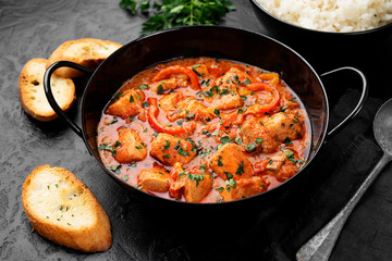 Fish Stew cooked in a delicious  rich and fragrant broth, topped with fresh parsley and served with...