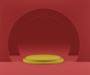 3d rendering podium background mock-up scene. Abstract geometry shape pastel color. Minimal geometric shape. Cosmetic background for product presentation.