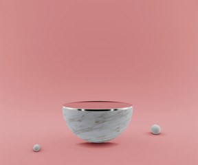 3d rendering podium background mock-up scene. Abstract geometry shape pastel color. Minimal geometric shape. Cosmetic background for product presentation.