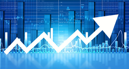 Financial stock market graph. 3d illustration.