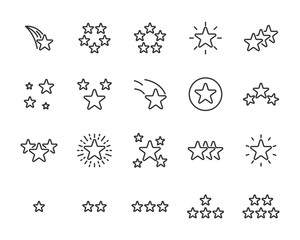 set of star icons, celebration, celebrity, award