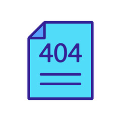 Error 404 vector icon. A thin line sign. Isolated contour symbol illustration