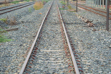 Obraz premium big train railway in station