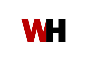 Letter WH simple logo design vector