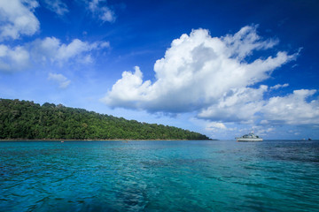 Beautiful blue Sky and Sea at Surin islands national park, Phang nga. Thailand.