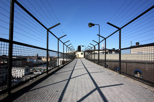 Gångbron uppe på Katarinahissen i Stockholm