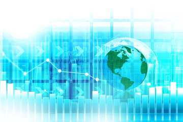 Financial Stock market chart with abstract background. Digital illustration..