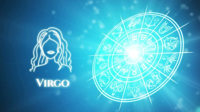 Virgo zodiac constellation icons signs with galaxy stars background, Astrology symbol horoscope