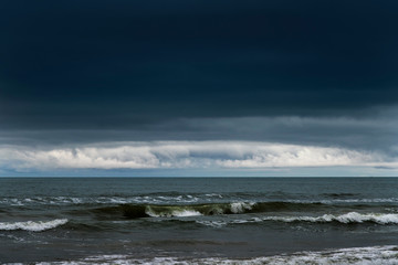 Dark clouds over Baltic sea.