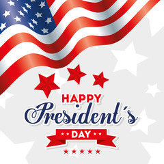 Flag of usa happy presidents day vector design