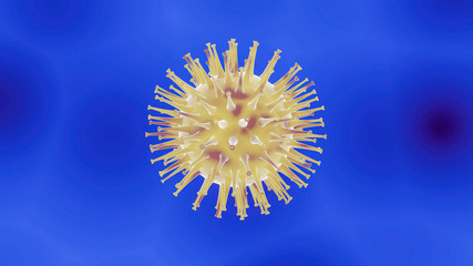 viruses causing infection in host organism , corona virus , 3d illustration