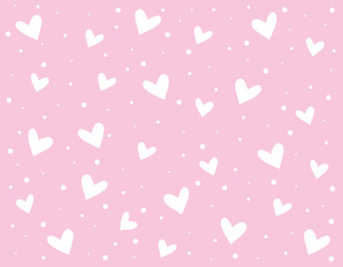 Hearts and polka dot background