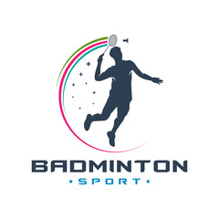 Men's badminton sports logo