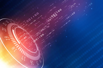 2d illustration Abstract futuristic electronic circuit technology background