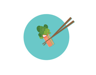 Fototapeta premium Vegetables roll and crab sticks.