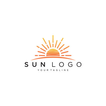 Sun logo design vector template  Icon symbol  Illustration