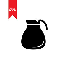 Coffee pot icon vector. Simple design on white background.
