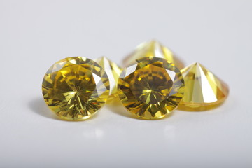 Close up shot of beautiful multi color crystal zirconia diamonds beads for jewelry 