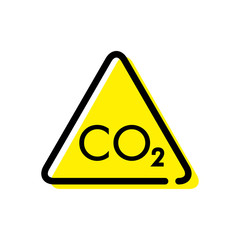 Se&ntilde;al de tr&aacute;fico con CO2 con color amarillo