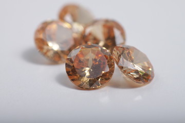 Close up shot of beautiful multi color crystal zirconia diamonds beads for jewelry 