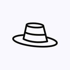 Cowboy hat icon thin line isolated on white background
