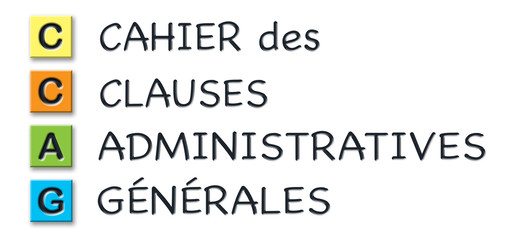 CCAG initials in colored 3d cubes with meaning in french language