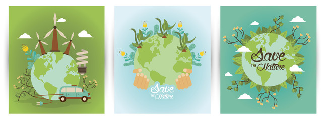save the nature campaign with world planets